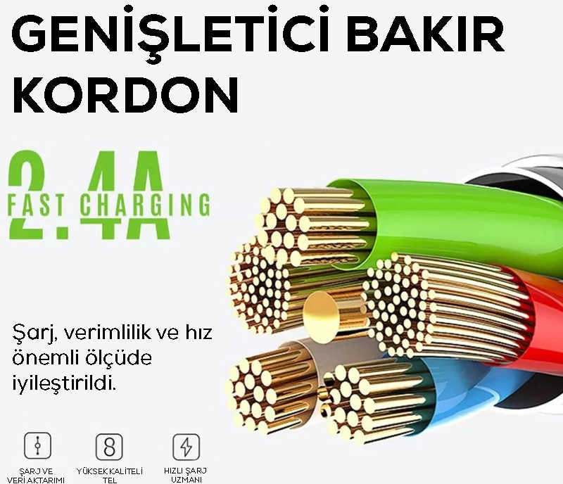 Rengareng Beyaz LS32 Type-C USB Kablo