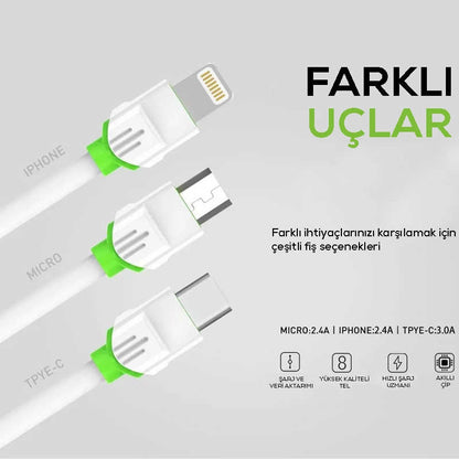 Rengareng Beyaz LS32 Type-C USB Kablo