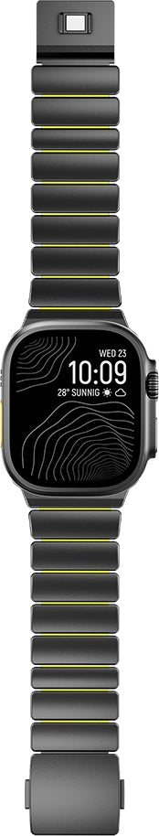 Rengareng Watch 7 45MM Zore KRD-152 Titanyum Silikon Kordon - Siyah-Yeşil