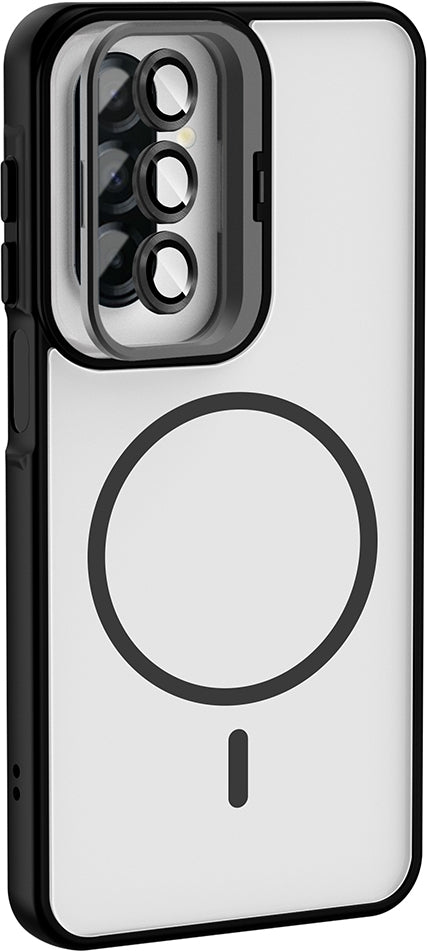 Rengareng Galaxy A17 Kılıf Standlı ve Kamera Lens Hediyeli Zore Etro Kapak - Gri