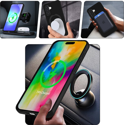 Rengareng Galaxy A56 Kılıf M-Safe Şarj Özellikli Standlı Mnc Samara Kapak - Lacivert