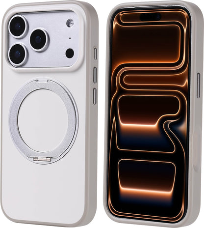 Rengareng iPhone 17 Pro Kılıf M-Safe Şarj Özellikli Standlı Mnc Proton Silikon Kapak - Gri