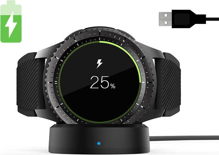 Rengareng Siyah Gear S3 USB Şarj Kablosu