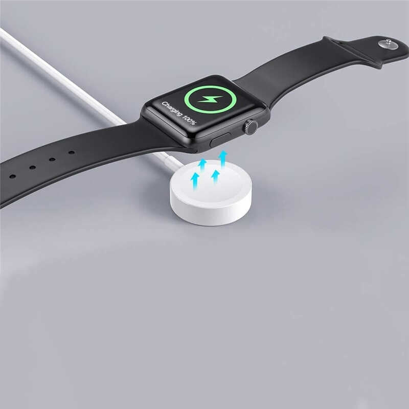 Rengareng Beyaz Akıllı Saat Wireless Type-C Şarj Kablosu 1m