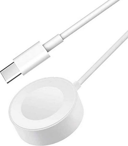 Rengareng Beyaz Akıllı Saat Wireless Type-C Şarj Kablosu 1m