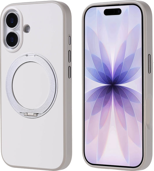 Rengareng iPhone 17 Kılıf M-Safe Şarj Özellikli Standlı Mnc Proton Silikon Kapak - Gri