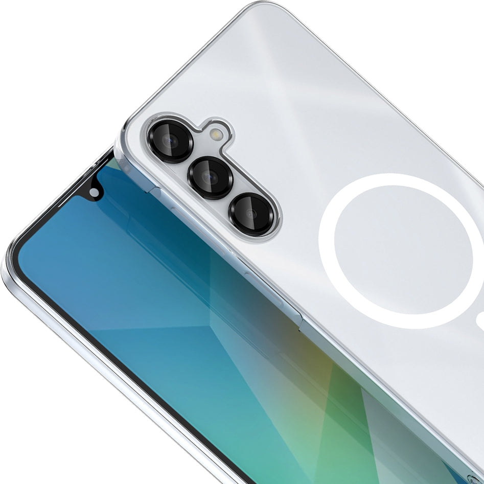 Rengareng Galaxy A16 Kamera Korumalı M-Safe Şarj Özellikli Şeffaf Zore London Silikon Kapak - Şeffaf