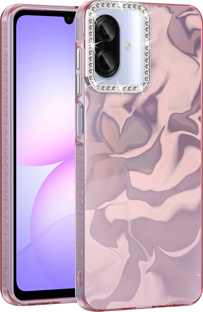Rengareng Galaxy A07 Kılıf Airbagli Parlak Taş Detay Tasarımlı Zore Esila Kapak - Pembe