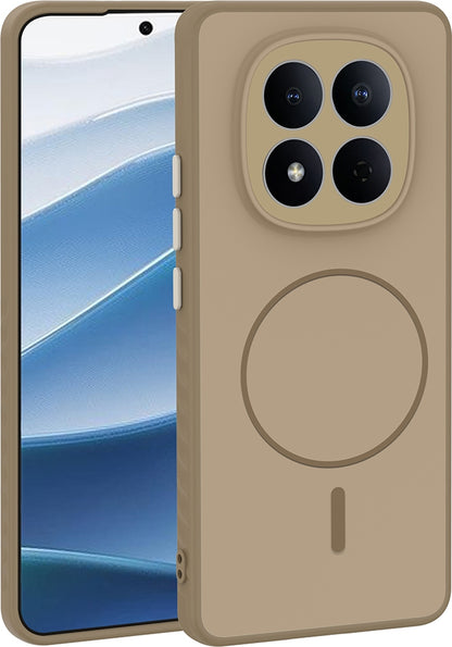 Rengareng Redmi Note 15 5g Kılıf M-Safe Şarj Özellikli Zore Tea Kapak - Gold