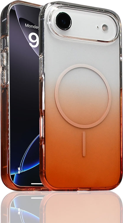 Rengareng iPhone 17 Air Kılıf M-Safe Şarj Özellikli Zore Septik Silikon Kapak - Turuncu