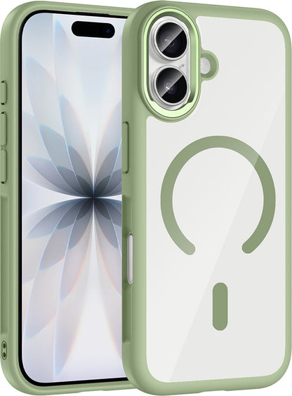 Rengareng iPhone 17 Kılıf M-Safe Şarj Özellikli Metal Kamera Çerçeveli Zore Tiko Kapak - Mavi