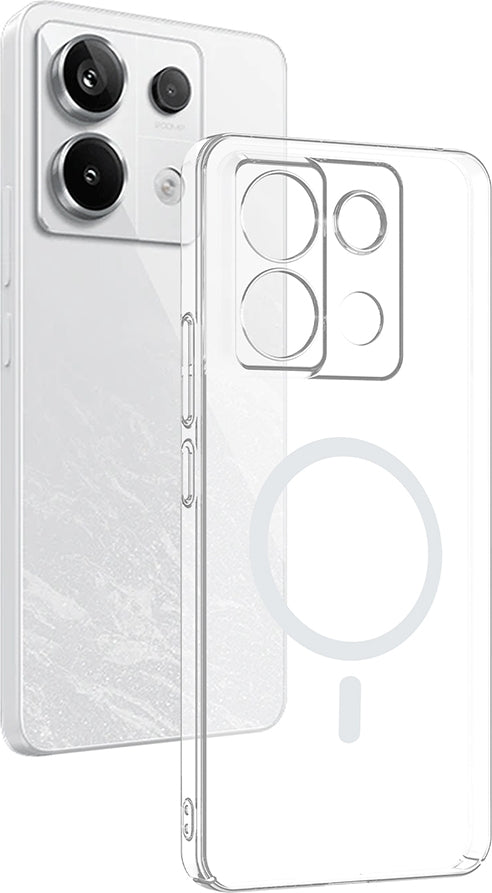 Rengareng Redmi Note 13 Pro 4g Kamera Korumalı M-Safe Şarj Özellikli Şeffaf Zore London Silikon Kapak - Şeffaf