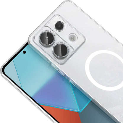 Rengareng Redmi Note 13 Pro 4g Kamera Korumalı M-Safe Şarj Özellikli Şeffaf Zore London Silikon Kapak - Şeffaf