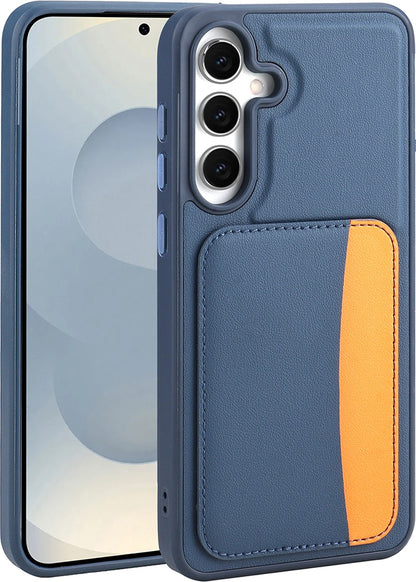 Rengareng Galaxy A56 Kılıf Kartlıklı Zore X-Kart Silikon Kapak - Lacivert