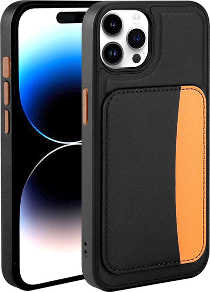 Rengareng iPhone 15 Pro Max Kılıf Kartlıklı Zore X-Kart Silikon Kapak - Siyah