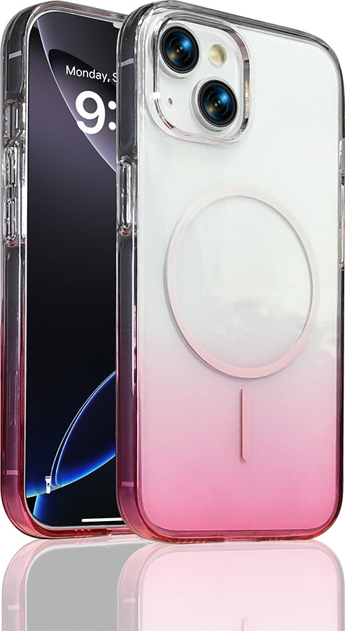 Rengareng iPhone 13 Kılıf M-Safe Şarj Özellikli Zore Septik Silikon Kapak - Pembe