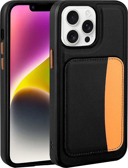 Rengareng iPhone 16 Pro Max Kılıf Kartlıklı Zore X-Kart Silikon Kapak - Kahverengi