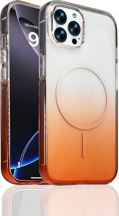 Rengareng iPhone 15 Pro Max Kılıf M-Safe Şarj Özellikli Zore Septik Silikon Kapak - Turuncu