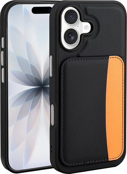 Rengareng iPhone 16 Kılıf Kartlıklı Zore X-Kart Silikon Kapak - Siyah