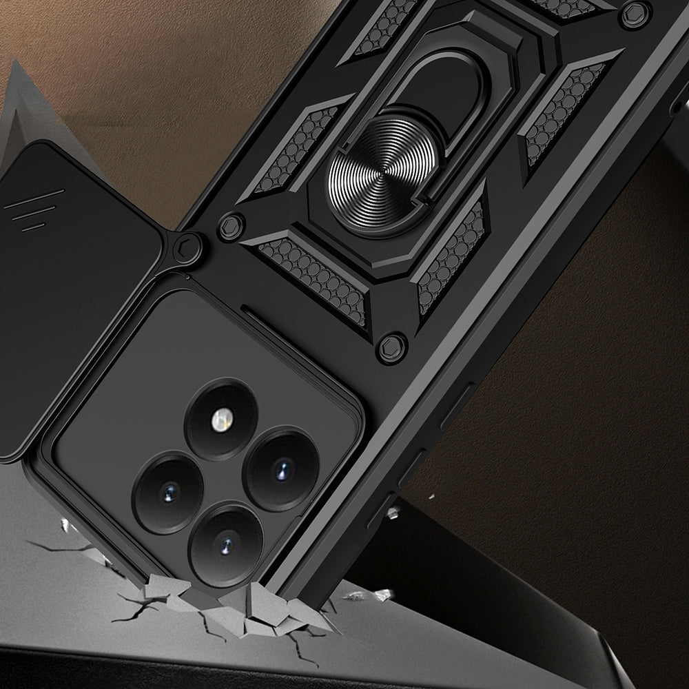 Rengareng 15T Kılıf Magnetik Standlı Kamera Korumalı Zore Sürgülü Vega Kapak - Mavi