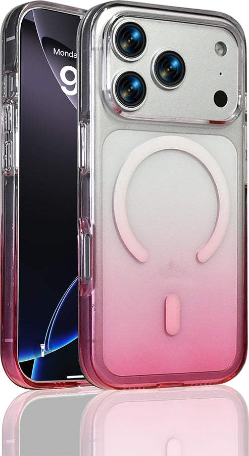 Rengareng iPhone 17 Pro Kılıf M-Safe Şarj Özellikli Zore Septik Silikon Kapak - Pembe