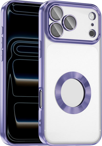 Rengareng iPhone 17 Pro Kılıf Kamera Korumalı Logo Gösteren Zore Omega Kapak - Gold