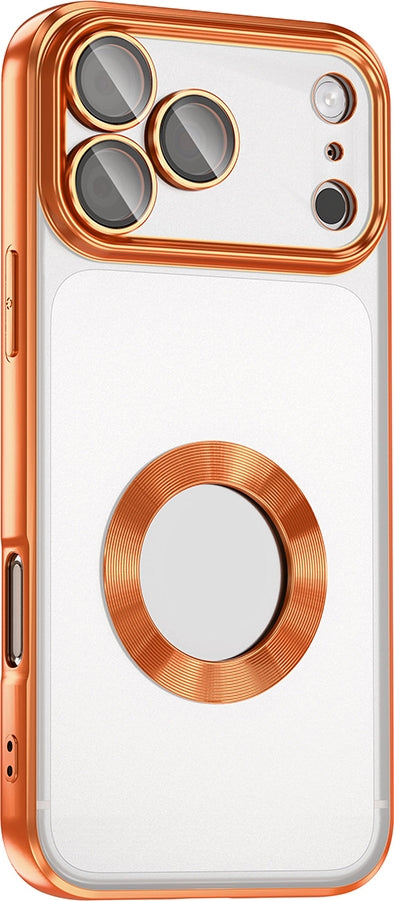 Rengareng iPhone 17 Pro Kılıf Kamera Korumalı Logo Gösteren Zore Omega Kapak - Mavi
