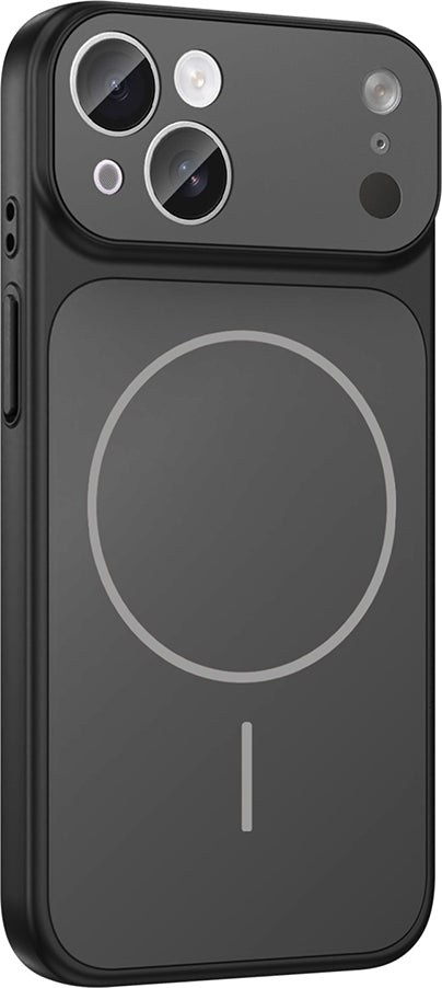 Rengareng iPhone 15 Kılıf Zore M-Safe Şarj Özellikli Kamera Korumalı Formen Kapak - Siyah
