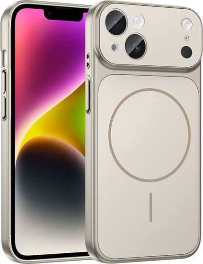 Rengareng iPhone 15 Kılıf Zore M-Safe Şarj Özellikli Kamera Korumalı Formen Kapak - Gri