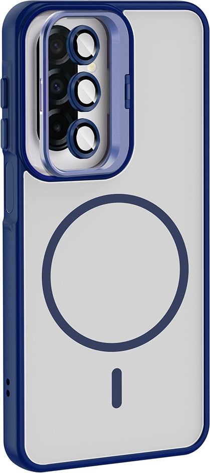 Rengareng Galaxy A17 Kılıf Standlı ve Kamera Lens Hediyeli Zore Etro Kapak - Pembe