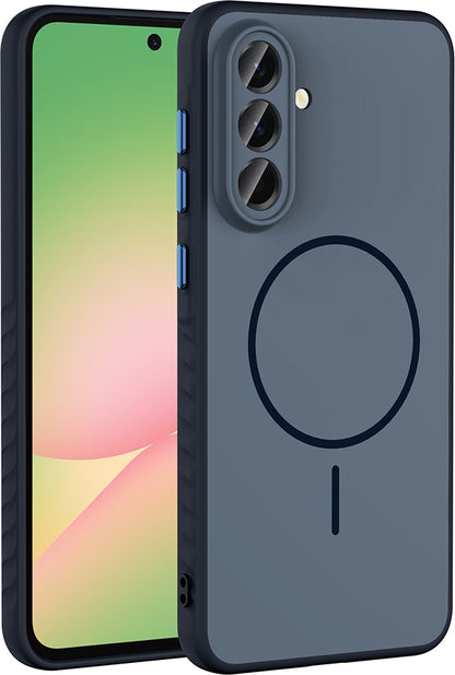 Rengareng Galaxy A56 Kılıf M-Safe Şarj Özellikli Zore Tea Kapak - Lacivert