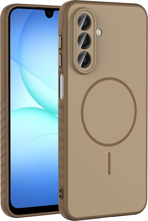 Rengareng Galaxy A17 Kılıf M-Safe Şarj Özellikli Zore Tea Kapak - Gold