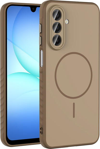 Rengareng Galaxy A17 Kılıf M-Safe Şarj Özellikli Zore Tea Kapak - Gold
