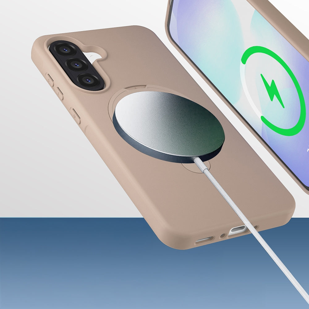 Rengareng Galaxy A56 Kılıf M-Safe Şarj Özellikli Standlı Mnc Samara Kapak - Siyah