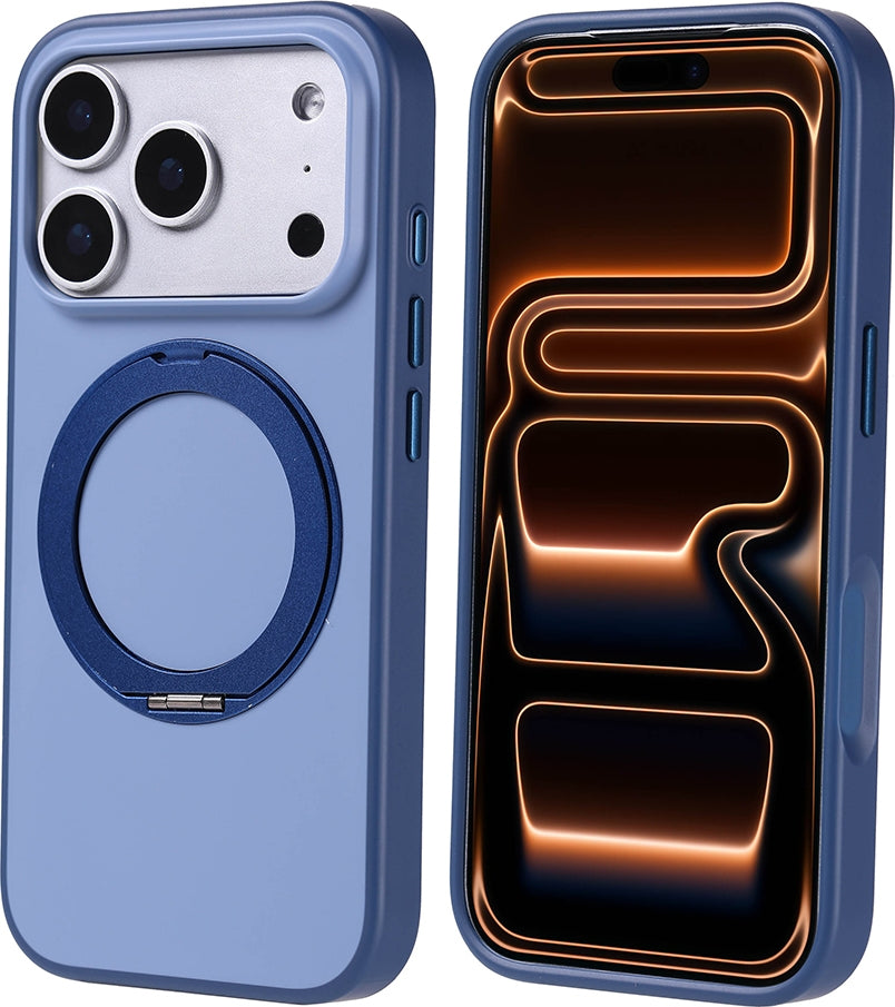 Rengareng iPhone 17 Pro Kılıf M-Safe Şarj Özellikli Standlı Mnc Proton Silikon Kapak - Siyah
