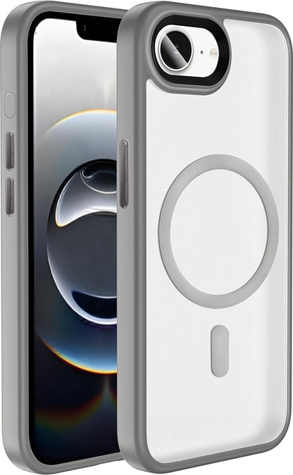 Rengareng iPhone 17E Kılıf Mat Arka Yüzey Wireless Şarj Özellikli Zore Flet M-Safe Kapak - Siyah