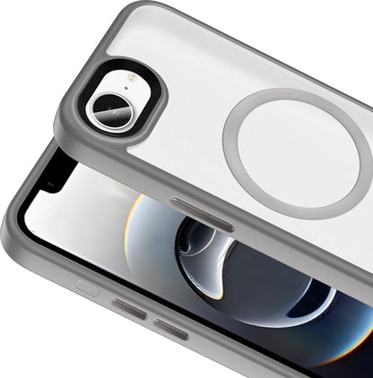 Rengareng iPhone 17E Kılıf Mat Arka Yüzey Wireless Şarj Özellikli Zore Flet M-Safe Kapak - Siyah