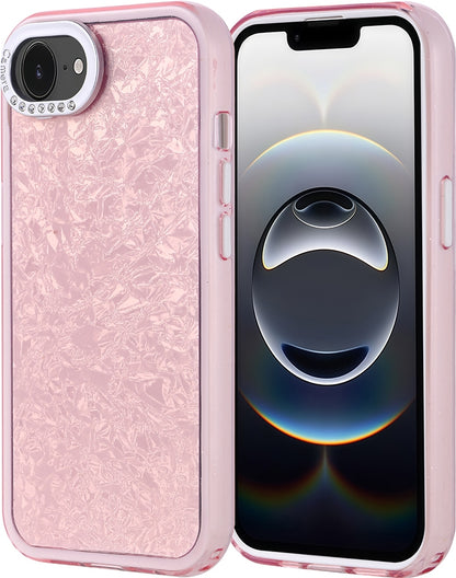 Rengareng iPhone 17E Kılıf Taşlı Tasarımlı Zore Kapi Kapak - Pembe
