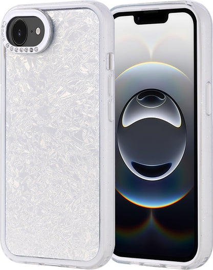 Rengareng iPhone 17E Kılıf Taşlı Tasarımlı Zore Kapi Kapak - Gümüş