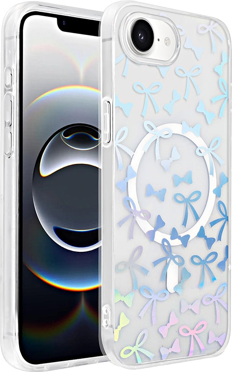 Rengareng iPhone 17E Kılıf M-Safe Şarj Özellikli Şeffaf Zore Folk Sert Kapak - Fiyonk