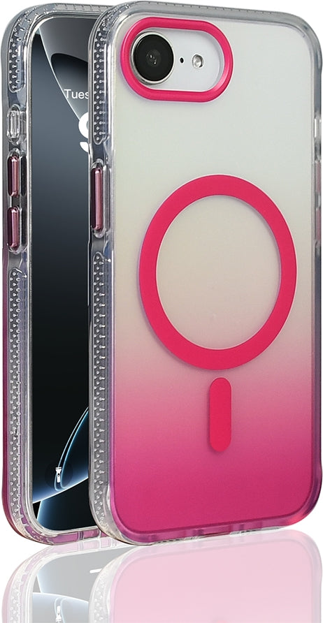 Rengareng iPhone 17E Kılıf M-Safe Şarj Özellikli Transparan Renk Geçişli Zore Toros Kapak - Gold