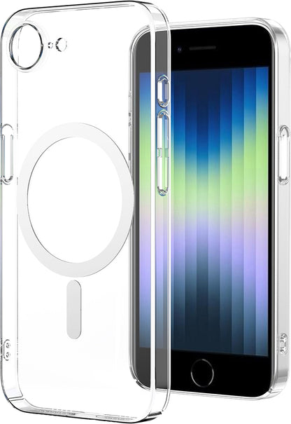 Rengareng iPhone 17E Kılıf Zore M-Safe Şarj Özellikli Şeffaf Kamera Çerçeveli Porto Kapak - Şeffaf