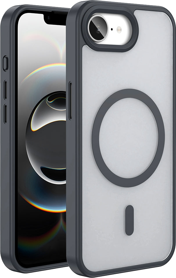 Rengareng iPhone 17E Kılıf M-Safe Şarj Özellikli Mat Arka Yüzey Zore Sio Kapak - Siyah