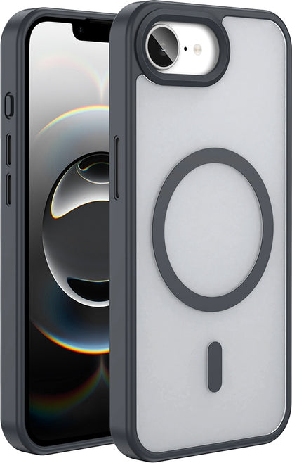 Rengareng iPhone 17E Kılıf M-Safe Şarj Özellikli Mat Arka Yüzey Zore Sio Kapak - Siyah