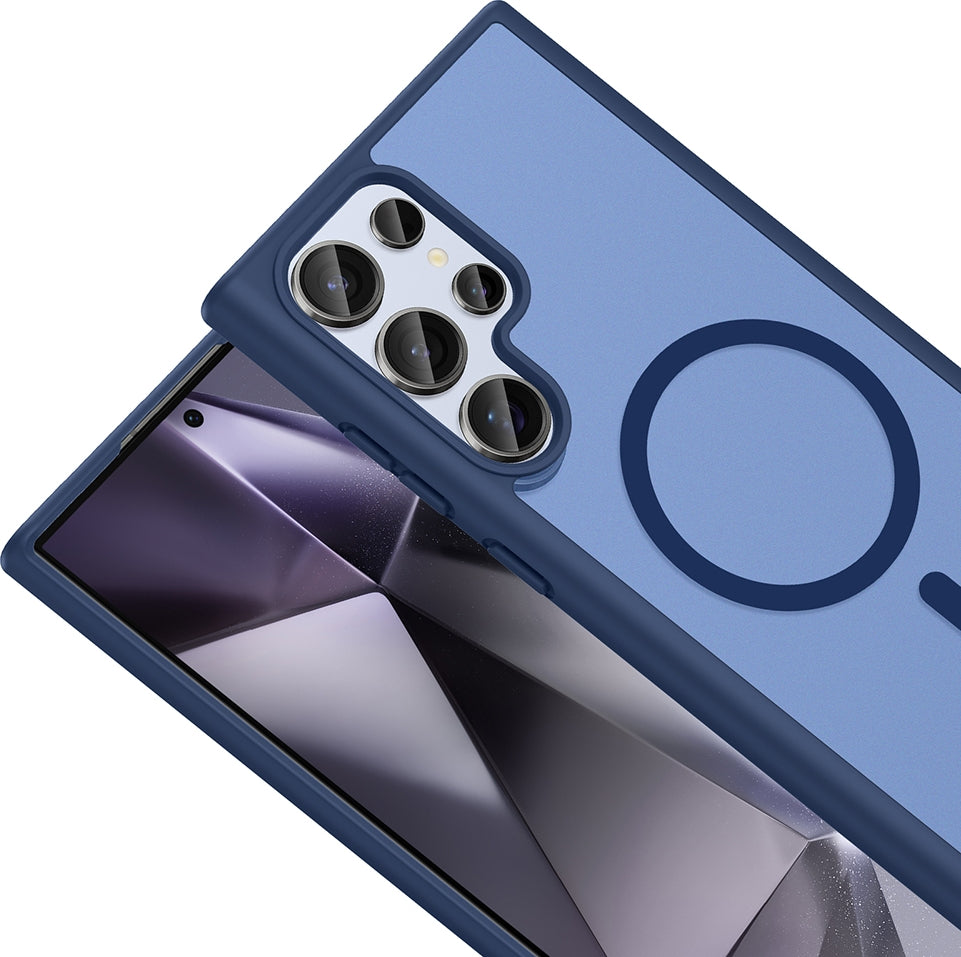 Rengareng Galaxy S22 Ultra Kılıf M-Safe Şarj Özellikli Zore Babet Kapak - Siyah