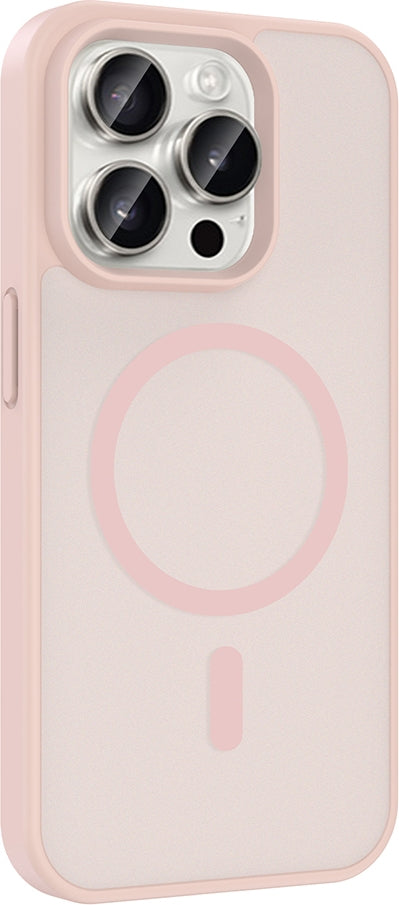 Rengareng iPhone 15 Pro Kılıf M-Safe Şarj Özellikli Zore Babet Kapak - Mavi
