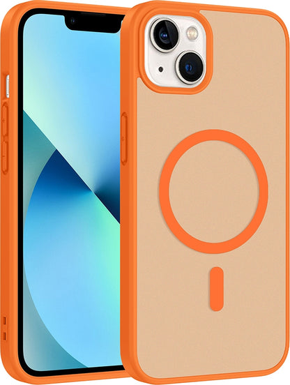 Rengareng iPhone 13 Kılıf M-Safe Şarj Özellikli Zore Babet Kapak - Desert Gold