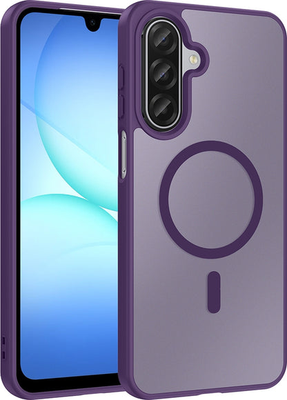 Rengareng Galaxy A17 Kılıf M-Safe Şarj Özellikli Zore Babet Kapak - Derin Mor