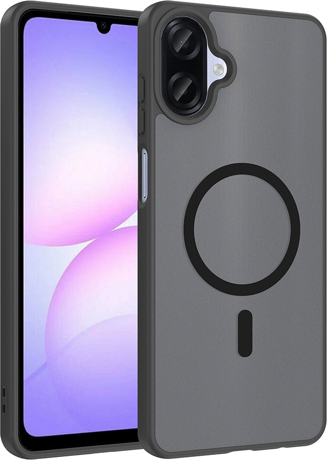 Rengareng Galaxy A07 Kılıf M-Safe Şarj Özellikli Zore Babet Kapak - Siyah