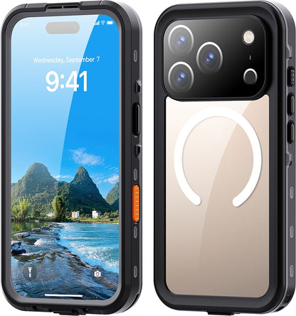 Rengareng iPhone 17 Pro Kılıf 1-1 Su Geçirmez Kılıf - Siyah